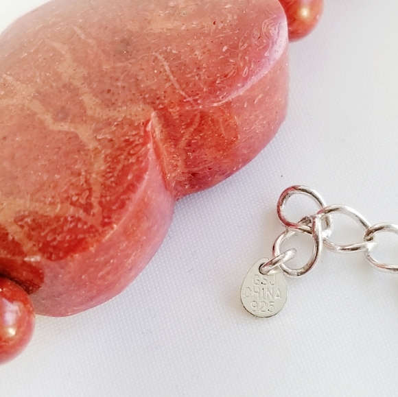 GSJ Spiny Oyster Heart & Bead Necklace EUC - Picture 14 of 14